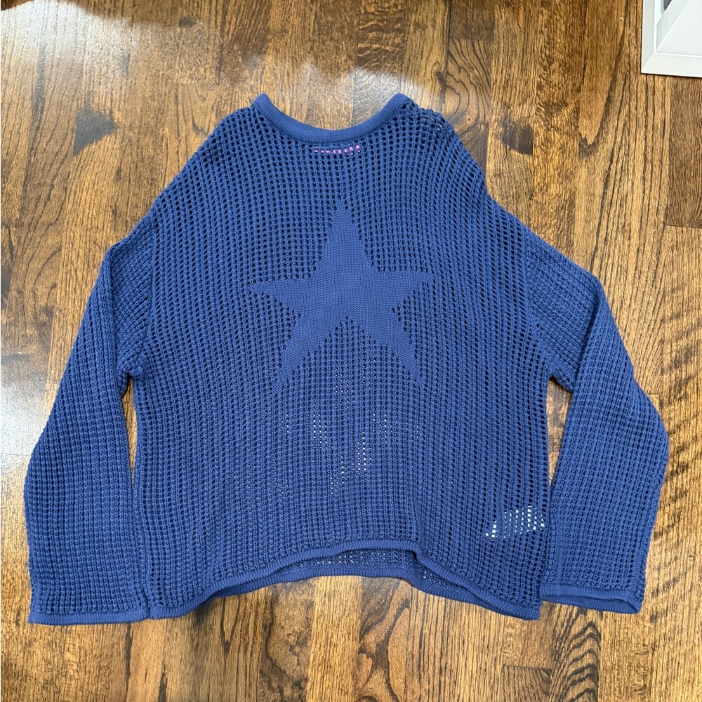 Edikted Blue Knit Sweater with Star Design